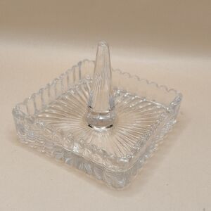 Vintage Studio Crystal Square Ring Dish By Godinger